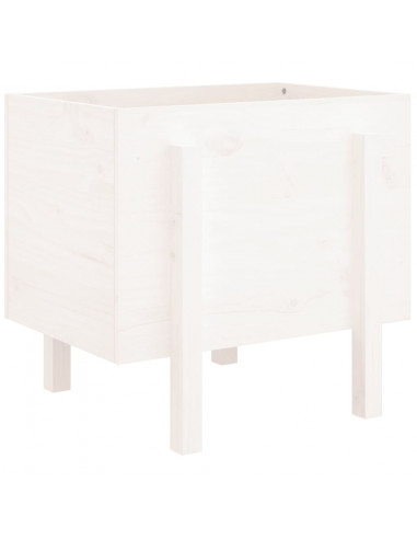 Fioriera da Giardino Bianca 62x50x57 cm Legno Massello di Pino