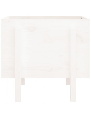 Fioriera da Giardino Bianca 62x50x57 cm Legno Massello di Pino