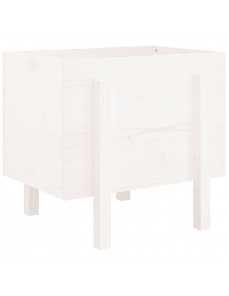Fioriera da Giardino Bianca 62x50x57 cm Legno Massello di Pino