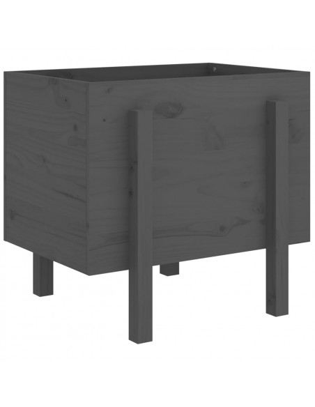 Fioriera da Giardino Grigia 62x50x57 cm Legno Massello di Pino