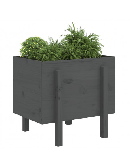 Fioriera da Giardino Grigia 62x50x57 cm Legno Massello di Pino