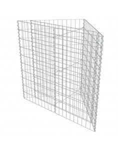 Gabbione Letto Rialzato in Acciaio Zincato 75x75x50 cm 2