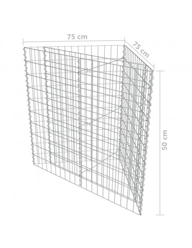 Gabbione Letto Rialzato in Acciaio Zincato 75x75x50 cm