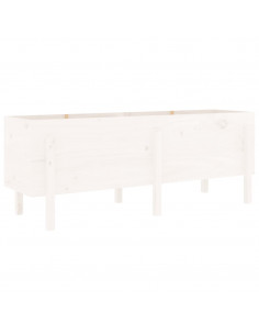 Fioriera Rialzata da Giardino Bianca 160x50x57 cm Massello Pino 2