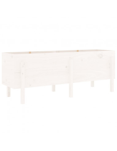 Fioriera Rialzata da Giardino Bianca 160x50x57 cm Massello Pino