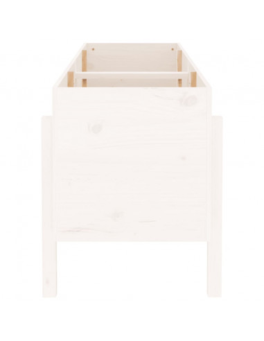 Fioriera Rialzata da Giardino Bianca 160x50x57 cm Massello Pino