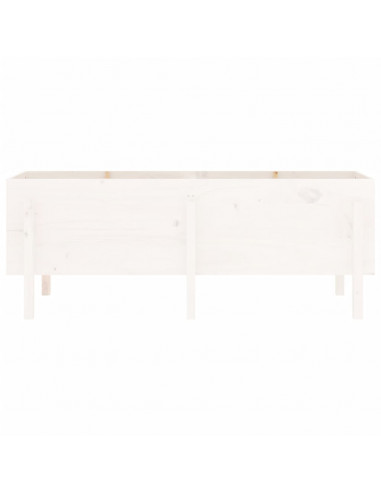 Fioriera Rialzata da Giardino Bianca 160x50x57 cm Massello Pino