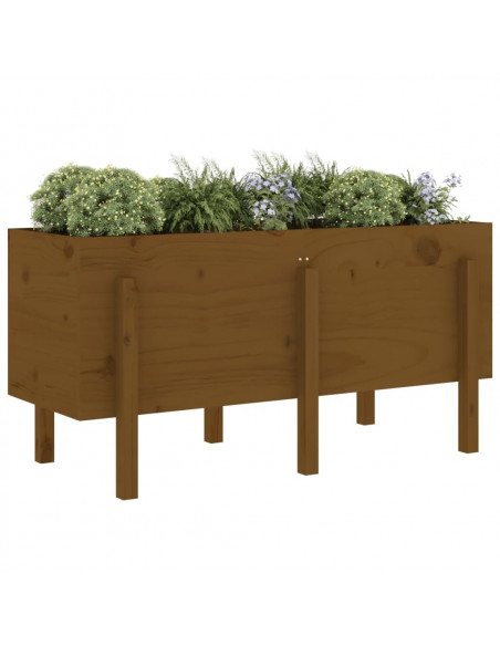 Fioriera Rialzata da Giardino Miele 121x50x57 cm Massello Pino