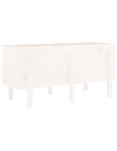 Fioriera Rialzata da Giardino Bianca 121x50x57 cm Massello Pino