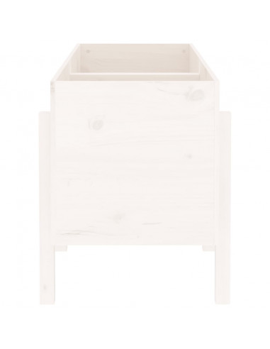 Fioriera Rialzata da Giardino Bianca 121x50x57 cm Massello Pino