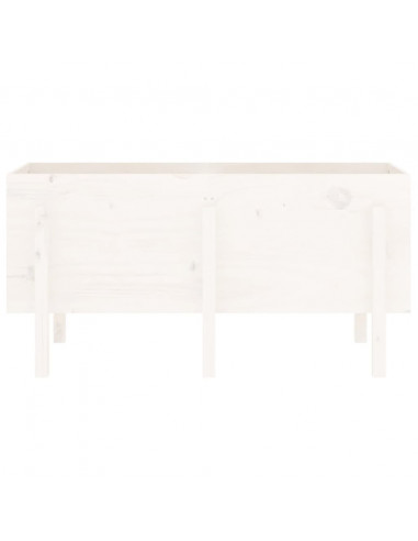 Fioriera Rialzata da Giardino Bianca 121x50x57 cm Massello Pino