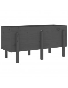 Fioriera Rialzata da Giardino Grigia 121x50x57 cm Massello Pino 2