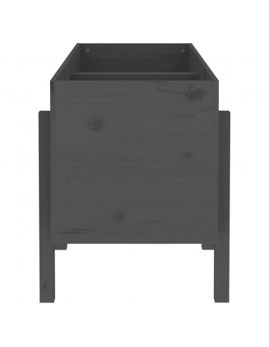 Fioriera Rialzata da Giardino Grigia 121x50x57 cm Massello Pino