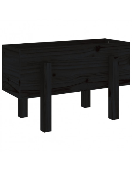 Fioriera da Giardino Nera 62x30x38 cm Legno Massello di Pino
