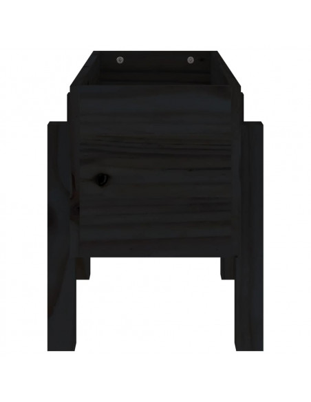Fioriera da Giardino Nera 62x30x38 cm Legno Massello di Pino