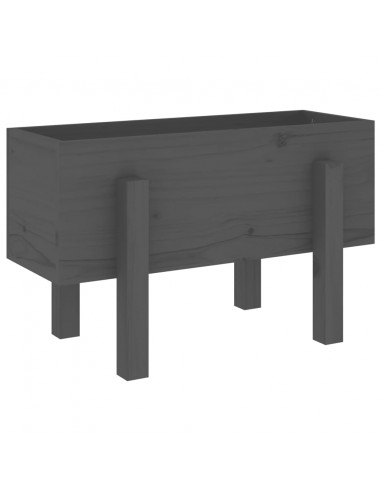 Fioriera da Giardino Grigia 62x30x38 cm Legno Massello di Pino