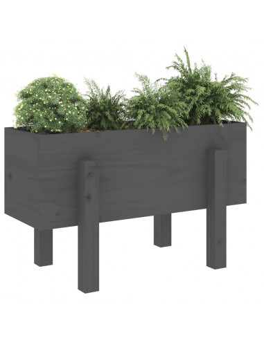 Fioriera da Giardino Grigia 62x30x38 cm Legno Massello di Pino