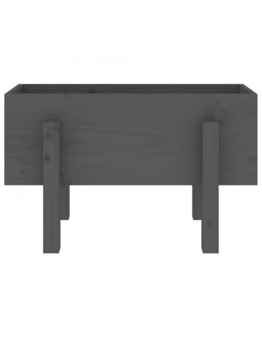 Fioriera da Giardino Grigia 62x30x38 cm Legno Massello di Pino