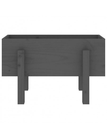 Fioriera da Giardino Grigia 62x30x38 cm Legno Massello di Pino
