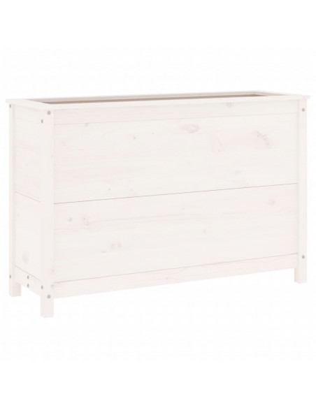 Fioriera Rialzata Giardino Bianca 119,5x40x78 cm Massello Pino