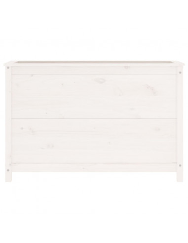 Fioriera Rialzata Giardino Bianca 119,5x40x78 cm Massello Pino