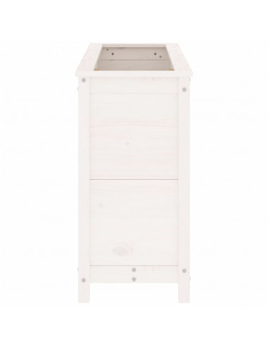Fioriera Rialzata Giardino Bianca 119,5x40x78 cm Massello Pino