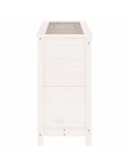 Fioriera Rialzata Giardino Bianca 119,5x40x78 cm Massello Pino