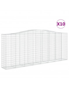 Cesti Gabbioni ad Arco 10 pz 400x50x160/180 cm Ferro Zincato 2