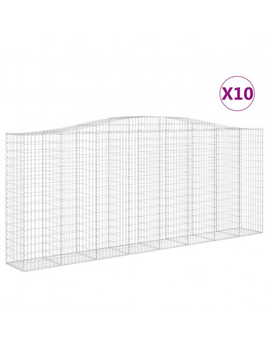Cesti Gabbioni ad Arco 10 pz 400x50x160/180 cm Ferro Zincato