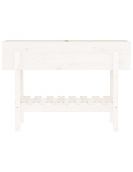 Fioriera Rialzata da Giardino Bianca 101x30x69 cm Massello Pino