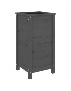 Fioriera da Giardino Grigia 40x40x78 cm Legno Massello di Pino 2