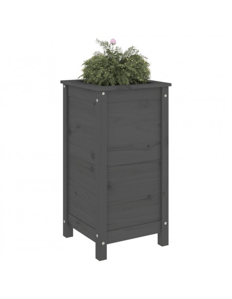 Fioriera da Giardino Grigia 40x40x78 cm Legno Massello di Pino