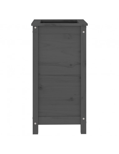 Fioriera da Giardino Grigia 40x40x78 cm Legno Massello di Pino