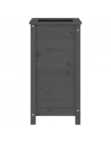 Fioriera da Giardino Grigia 40x40x78 cm Legno Massello di Pino