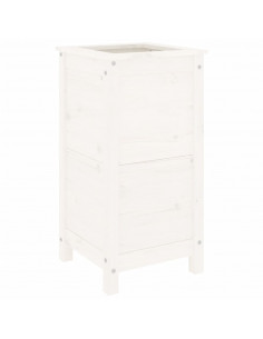 Fioriera da Giardino Bianca 40x40x78 cm Legno Massello di Pino 2