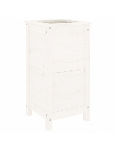 Fioriera da Giardino Bianca 40x40x78 cm Legno Massello di Pino