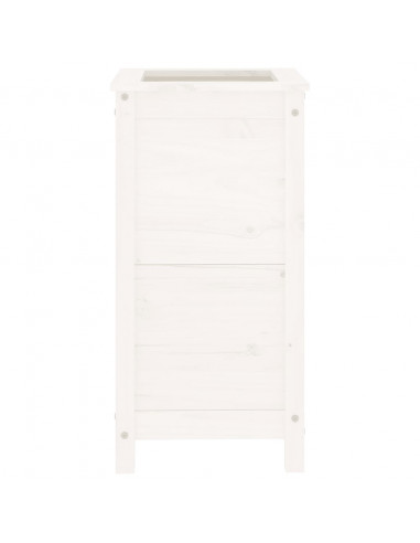 Fioriera da Giardino Bianca 40x40x78 cm Legno Massello di Pino