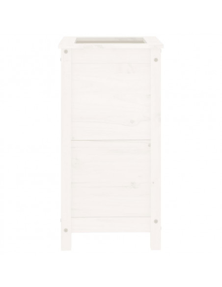 Fioriera da Giardino Bianca 40x40x78 cm Legno Massello di Pino