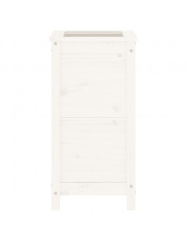 Fioriera da Giardino Bianca 40x40x78 cm Legno Massello di Pino