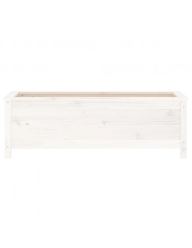 Fioriera Rialzata Giardino Bianca 119,5x40x39 cm Massello Pino
