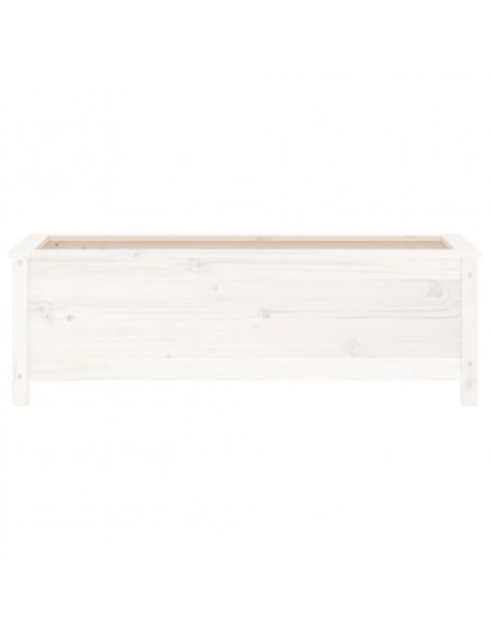 Fioriera Rialzata Giardino Bianca 119,5x40x39 cm Massello Pino