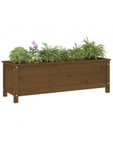 Fioriera Rialzata da Giardino Miele 119,5x40x39cm Massello Pino