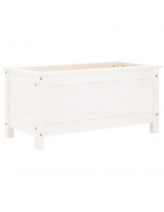 Fioriera da Giardino Bianca 82,5x40x39cm Legno Massello di Pino 2