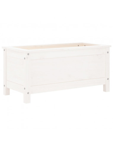 Fioriera da Giardino Bianca 82,5x40x39cm Legno Massello di Pino