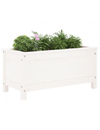 Fioriera da Giardino Bianca 82,5x40x39cm Legno Massello di Pino