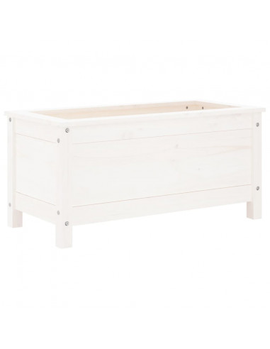 Fioriera da Giardino Bianca 82,5x40x39cm Legno Massello di Pino