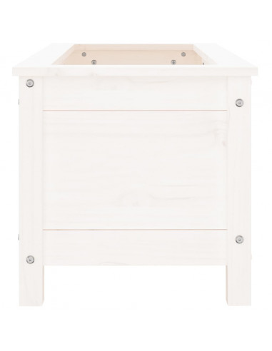 Fioriera da Giardino Bianca 82,5x40x39cm Legno Massello di Pino