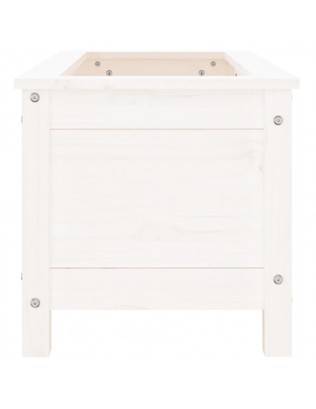 Fioriera da Giardino Bianca 82,5x40x39cm Legno Massello di Pino