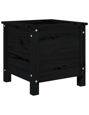 Fioriera da Giardino Nera 40x40x39 cm Legno Massello di Pino