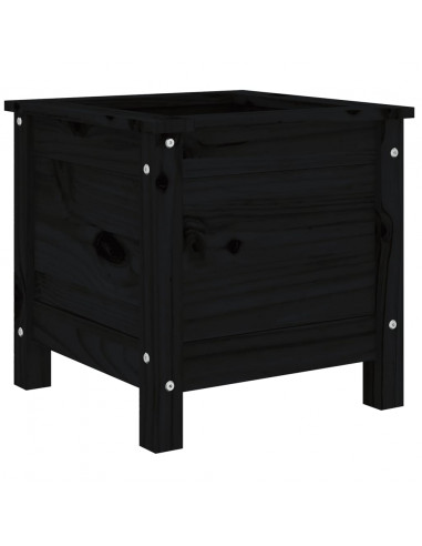 Fioriera da Giardino Nera 40x40x39 cm Legno Massello di Pino
